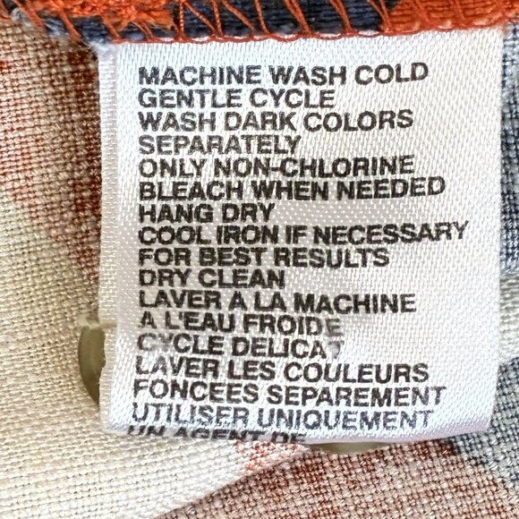 Tommy Bahama Hawaiian Silk Shirt Mens XXL Hibiscus Curved Hem Cream Blue Brown - Picture 6 of 7